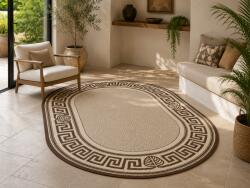 Natura Covor Oval Bucatarie Tip Iuta, Natura 900-19, Marime 120 x 170 cm, Crem, Antialergic, Polipropilena, Living, Terasa, Sufragerie, Birou Covor