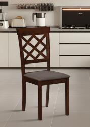 Malaezia Scaun de living si bucatarie din lemn masiv Vienna, tapiterie stofa, 100 kg, 94x49x40 cm, nuc maro
