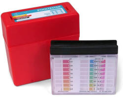 Water i.d. Tester apă, Water ID, PoolTester PT500, 60 buc, roșu, pe tablete, pentru măsurarea pH/clor/brom/TA, cu recipient de măsurare cu două celule (AS-147201)