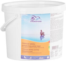 Chemoform AG Tableta de clor pentru piscină, Chemoform 5603 (200 g), alb, 3 kg, dizolvare lentă, pentru clorinare de întreținere pe termen lung