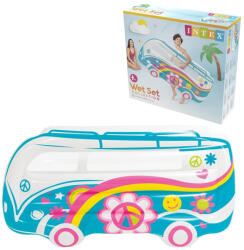 Intex Saltea gonflabilă, Intex Groovy Van, 178 × 91 × 23 cm, multicolor, în formă de furgon, cu ferestre transparente (58728) (58728)
