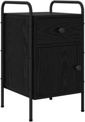 vidaXL Dulap de noapte Stejar Negru 35 x 36, 5 x 61 cm Lemn prelucrat GartenMobel Dekor (8007647)