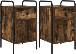 vidaXL Dulap de noapte 2 buc. Stejar fumuriu 35 x 36, 5 x 61 cm GartenMobel Dekor (8007652)