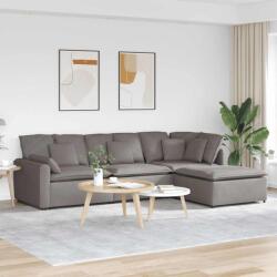 vidaXL Canapea modulara cu taburet si perne, textil, gri taupe GartenMobel Dekor (3321182) Canapea