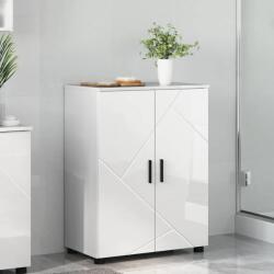 vidaXL Dulap de Baie Alb lucios 60 x 35 x 80 cm Lemn compozit & Metal GartenMobel Dekor (883308)