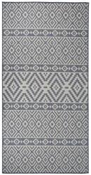vidaXL Covor de exterior, dungi albastre, 100x200 cm, tesatura plata GartenMobel Dekor (340836) Covor