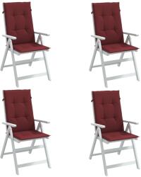 vidaXL Perne scaun cu spatar înalt, 4 buc. rosu vin 120x50x4 cm textil GartenMobel Dekor (4002440)