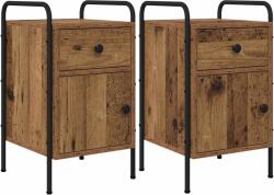 vidaXL Dulap de noapte 2 buc. Lemn vechi 35 x 36, 5 x 61 cm GartenMobel Dekor (8007656)