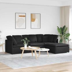 vidaXL Canapea modulara cu taburet si perne, material textil, negru GartenMobel Dekor (3321299) Canapea