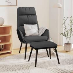 vidaXL Scaun relaxare cu taburet, gri închis, textil/piele ecologica GartenMobel Dekor (3097507)
