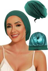 Linovit Store Bonetă de noapte pentru protecție păr cu interior din satin, Verde Smarald - Verde Smarald, Medium (2nv)