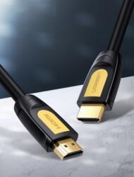 UGREEN CABLU video Ugreen, „HD101 HDMI (T) la HDMI (T), rezolutie maxima 4K UHD (3840 x 2160) la 60 Hz, round cable, conectori auriti, 3m, galben + negru