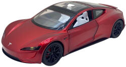 Chimei Model Macheta metal replica Tesla Roadster rosie deschide usile si portbagajul 1/24 (JPT)