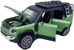  Macheta Land Rover Defender verde replica cu sunet lumini deschide usile si capotele
