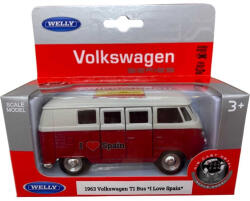 Welly Macheta Volkswagen bus t1 *i Love Spain* rosu/alb 1/34 (JPT)