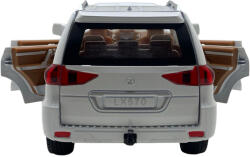 Jie Gao Macheta metal Lexus LX600 Jeep alb 1: 18 lumini si sunete, deschide tot (JPT)