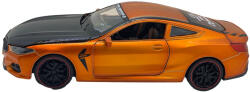 JPT Macheta replica metal BMW M8 portocaliu cu sunet si lumini, deschide usile, portbagajul, capota 1/24 (JPT)