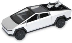 XLG Macheta metal Replica Tesla Cybertruck XLG 1: 24 argintie- cu ATV, Statia de Incarcare, Sunete si Lumini (JPT)