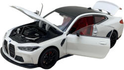 PRCK Macheta metal BMW M4 alb 1: 24 cu sunet, lumini, claxon, deschide usi, capote (JPT)