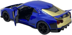  Macheta metal Nissan GTR 2022 albastru replica care deschide usile fata si capota fata