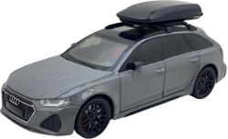 JPT Macheta metal replica Audi RS6 gri deschide usi, capota, portbagaj, sunet si lumini (JPT)