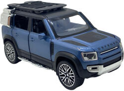 PRCK Macheta auto Land Rover Defender albastra replica deschide usi, capota, portbagaj cu sunete si lumini 1: 32 (JPT)