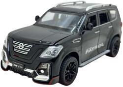  Macheta SUV Nissan Patrol Die-Cast 1: 24 Negru -sunete, lumini si resort- 20cm