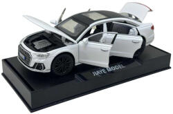 Jiaye Macheta Audi A8L 1: 32 alb replica metal lumini si sunete, deschide usi, capota, portbagaj (JPT)
