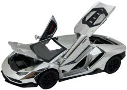 JPT Macheta Lamborghini Stil 1/24 replica metal cu sunete, lumini si usi verticale gri nichel (JPT)