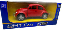  Macheta metal Volkswagen Beetle rosu cu sunet, lumini, resort, deschide usile 1/36