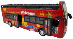  Macheta autobuz rosu etajat cu sunete si lumini