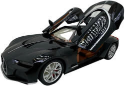  Macheta metal Bugatti Chiron negru 1: 24 cu usi verticale, lumini si sunete