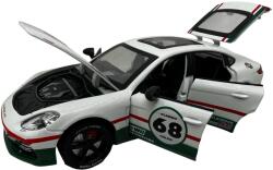 Chimei Model Macheta Auto Porsche Panamera Racing alb cu fum 1: 24 metal lumini si sunete usi capota portbagaj deschise (JPT)