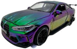  Macheta Auto BMW M4 Coupe replica metalizat cameleon verde sport cu usi deschise 1: 32