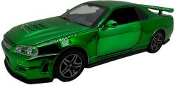 JPT Macheta Nissan GTR R34 verde scara 1: 32 replica metal lumini si sunete usi deschise (JPT)