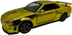 JPT Macheta Nissan Skyline GTR R34 auriu scara 1: 32 replica metal lumini si sunete usi deschise (JPT)
