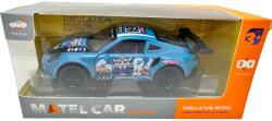 JPT Macheta Porsche albastru tip racing cu mascota 1: 38 cu usi deschise si sistem pull-back (JPT)