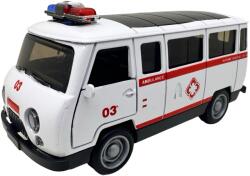 JPT Macheta UAZ Ambulanta Metalica cu sunete, lumini, deschide usile 1/36 (JPT)