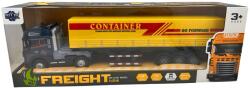 JPT Macheta TIR Freight Forward Container galben 1: 24 replica metal lumini si sunete, remorca detasabila (JPT)