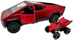  Macheta Tesla Cybertruck cu ATV rosie 1: 43 replica metal usi deschise