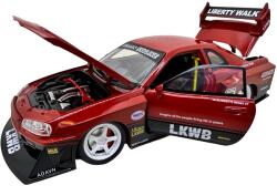 Macheta Nissan Skyline GT-R R34 rosu Liberty Walk 1: 24 - replica drift tuning sunet si lumini