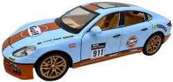  Macheta Porsche Panamera Gulf Racing 911 - Albastru/Portocaliu - 1: 24 cu sunete lumini deschide usile si capotele