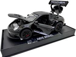 Macheta Porsche GT3 RS negru 1: 32 replica metal cu sunete lumini deschide usile si capotele