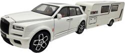  Macheta Rolls Royce Cullinan alb cu rulota scara 1: 20 cu sunete lumini deschide usile si capotele