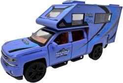 Che zhi Macheta Camping Car Autorulota albastra 1: 32 metal si plastic cu sunete si lumini deschide usile si capota (JPT)