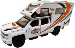 Che zhi Macheta Camping Car Autorulota alba 1: 32 metal si plastic cu sunete si lumini deschide usile si capota (JPT)