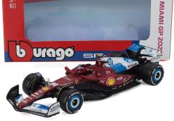  Macheta Formula 1 BURAGO FERRARI 1: 43 F1 SF-25 TEAM HP N 44 MIAMI GP 2025 LEWIS HAMILTON alb rosu albastru