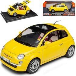  Macheta Fiat 500 Motormax 2009 1: 24 replica metal galben