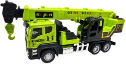  Macheta camion macara 17 cm metal si plastic brat extensibil carlig functional sunete si lumini