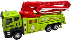JPT Macheta camion pompa beton 17 cm metal si plastic brat extensibil roti functionale sunet si lumini (JPT)